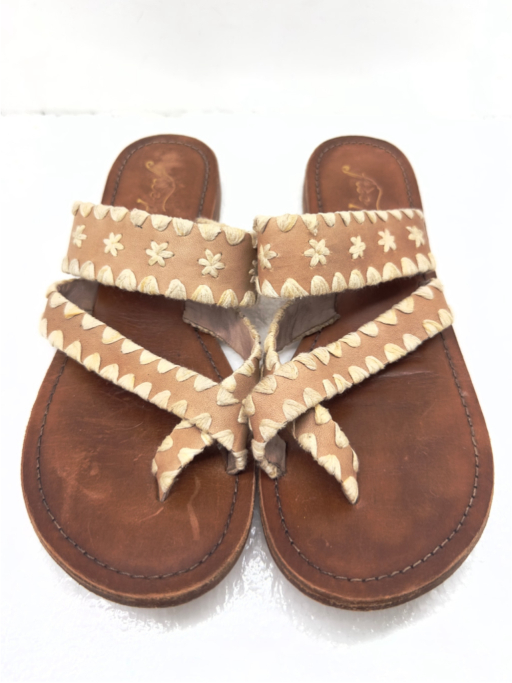 FREE PEOPLE Bella CAIA Crochet SANDALS Boho Beach LEATHER Shoes EU 38 WOMENS 7.5